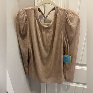 Women’s CeCe gold sparkly blouse. Size Large. NWT